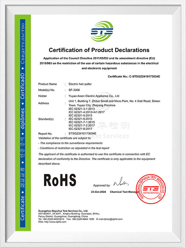 SF-3306 - RoHS 2.0 Certificate